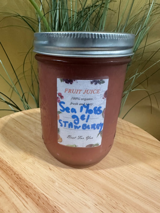 Sea moss gel made with fresh strawberries